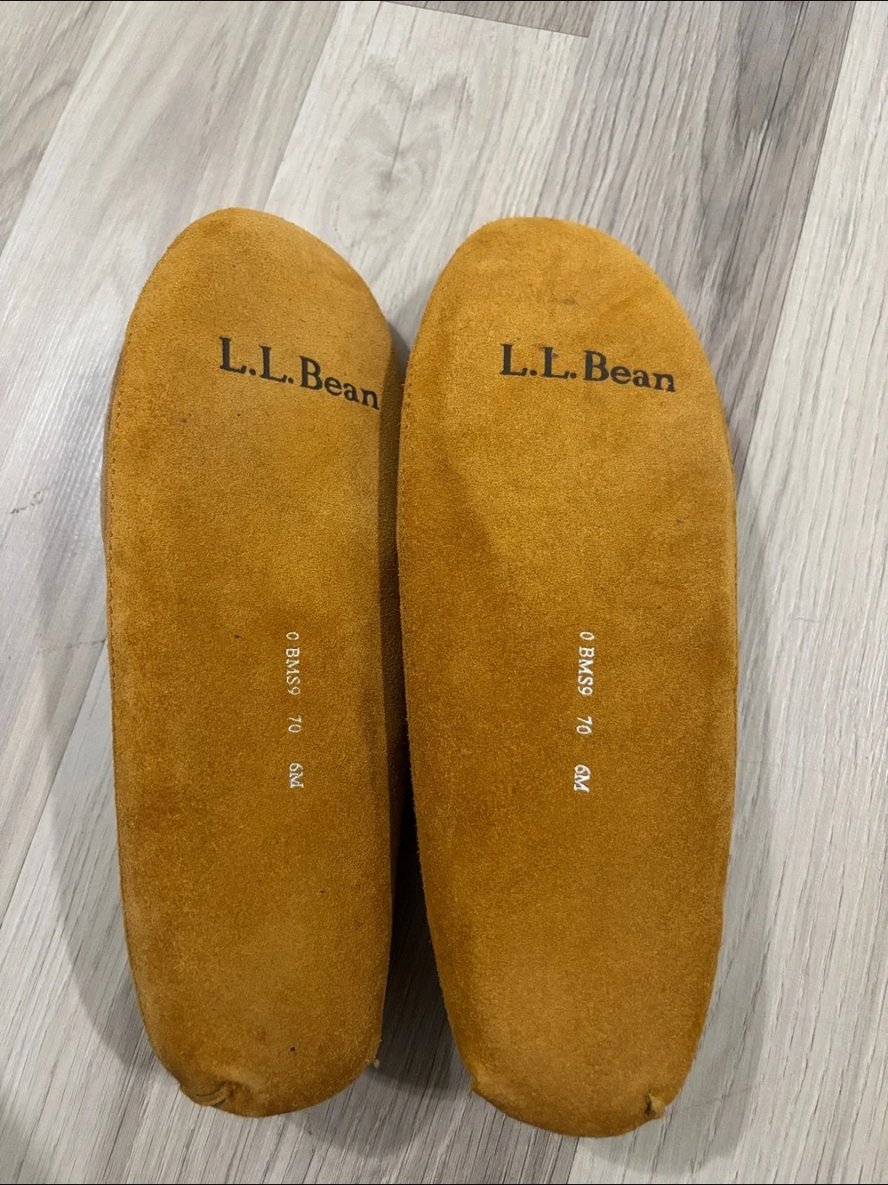 L.L. Brown Suede Moccasin Slippers with Fur Lining Kids Size 6